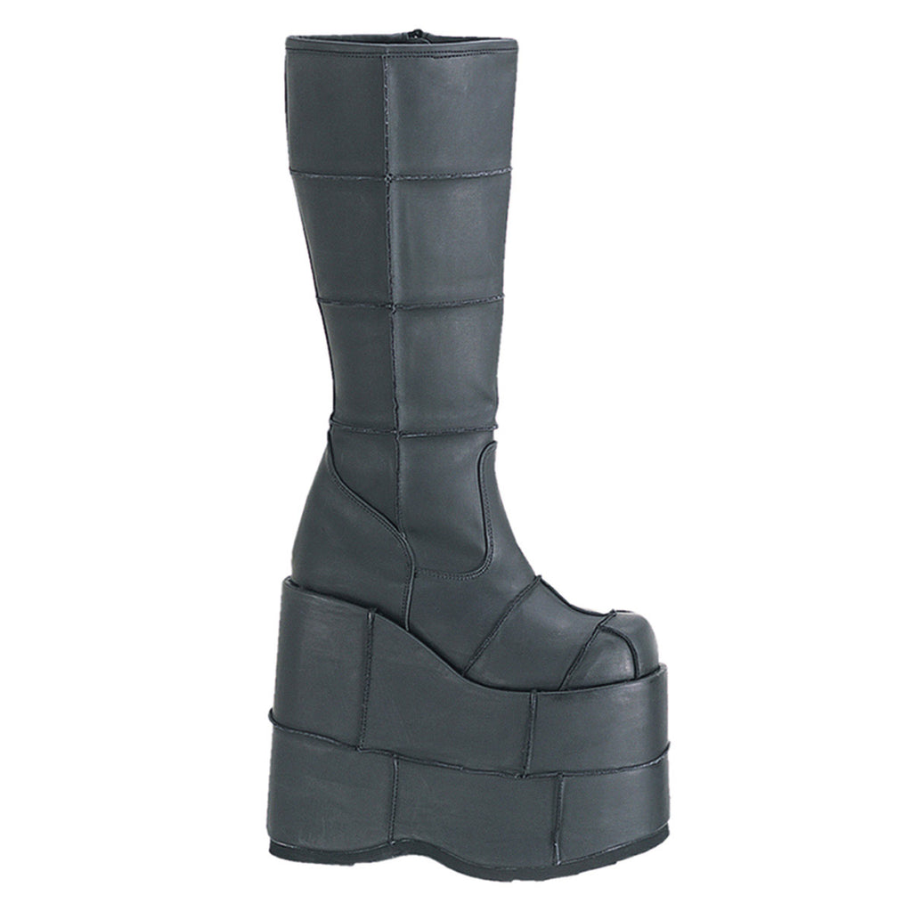 Sexy Goth Punk Patched Detail Mid Calf Extreme Platform Boots Shoes Pleaser Demonia STACK/301