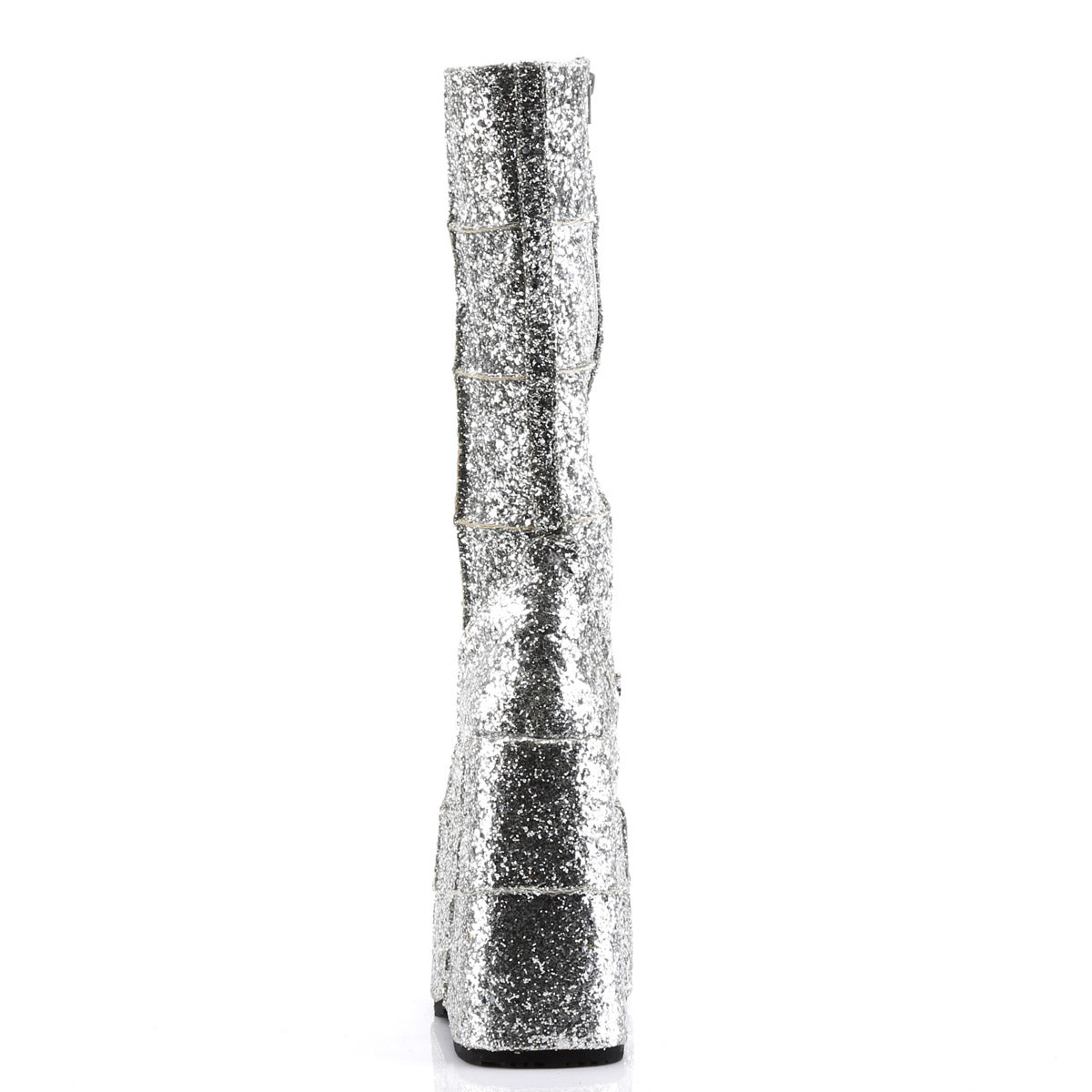 Sexy Goth Punk Patched Glitter Mid Calf Extreme Platform Boots Shoes Pleaser Demonia STACK/301G
