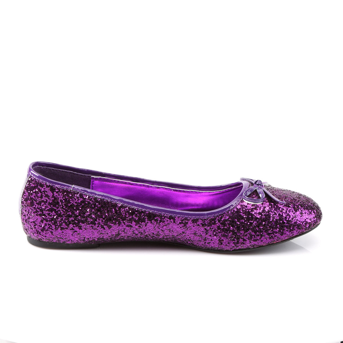 Classic Bow Accent Mary Jane Glitter Slip On Ballet Flats Shoes Pleaser Funtasma STAR/16G
