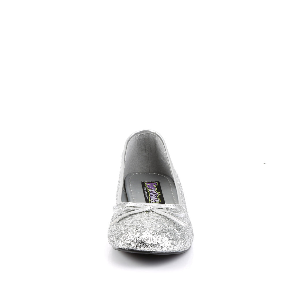 Classic Bow Accent Mary Jane Glitter Slip On Ballet Flats Shoes Pleaser Funtasma STAR/16G