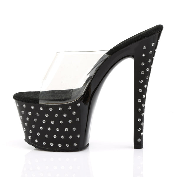 Rhinestone Platform Stiletto Slide Mules Stripper High Heels Shoes Pleaser Pleaser STARDUST/701