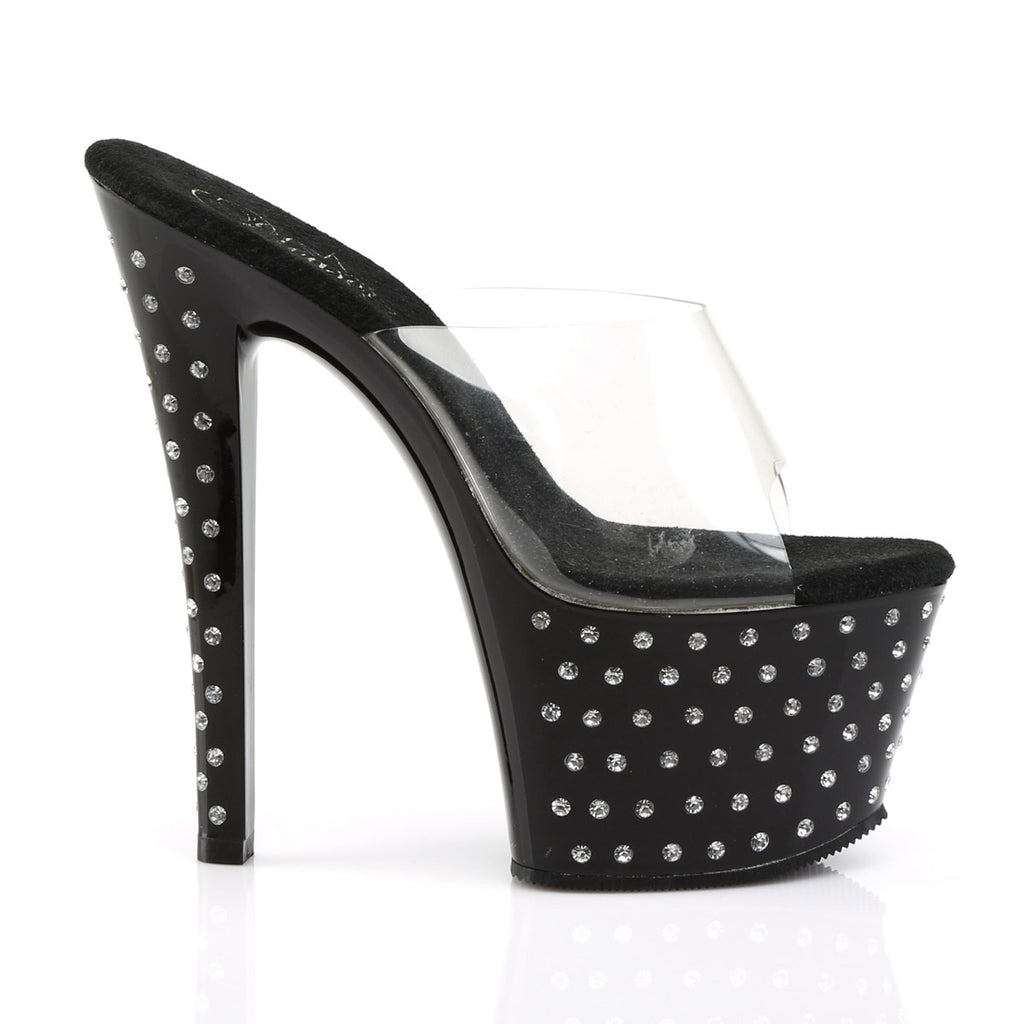 Rhinestone Platform Stiletto Slide Mules Stripper High Heels Shoes Pleaser Pleaser STARDUST/701