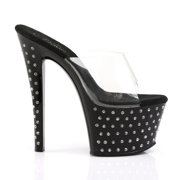 Rhinestone Platform Stiletto Slide Mules Stripper High Heels Shoes Pleaser Pleaser STARDUST/701