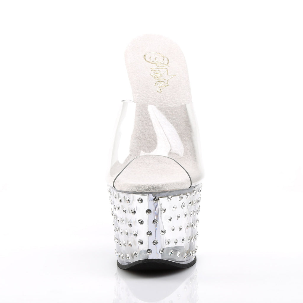 Rhinestone Platform Stiletto Slide Mules Stripper High Heels Shoes Pleaser Pleaser STARDUST/701