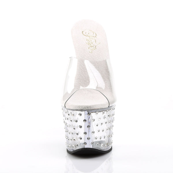 Rhinestone Platform Stiletto Slide Mules Stripper High Heels Shoes Pleaser Pleaser STARDUST/701