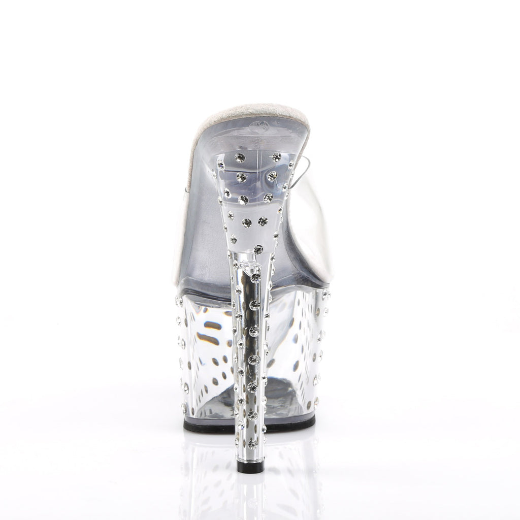 Rhinestone Platform Stiletto Slide Mules Stripper High Heels Shoes Pleaser Pleaser STARDUST/701