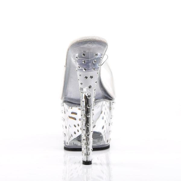 Rhinestone Platform Stiletto Slide Mules Stripper High Heels Shoes Pleaser Pleaser STARDUST/701