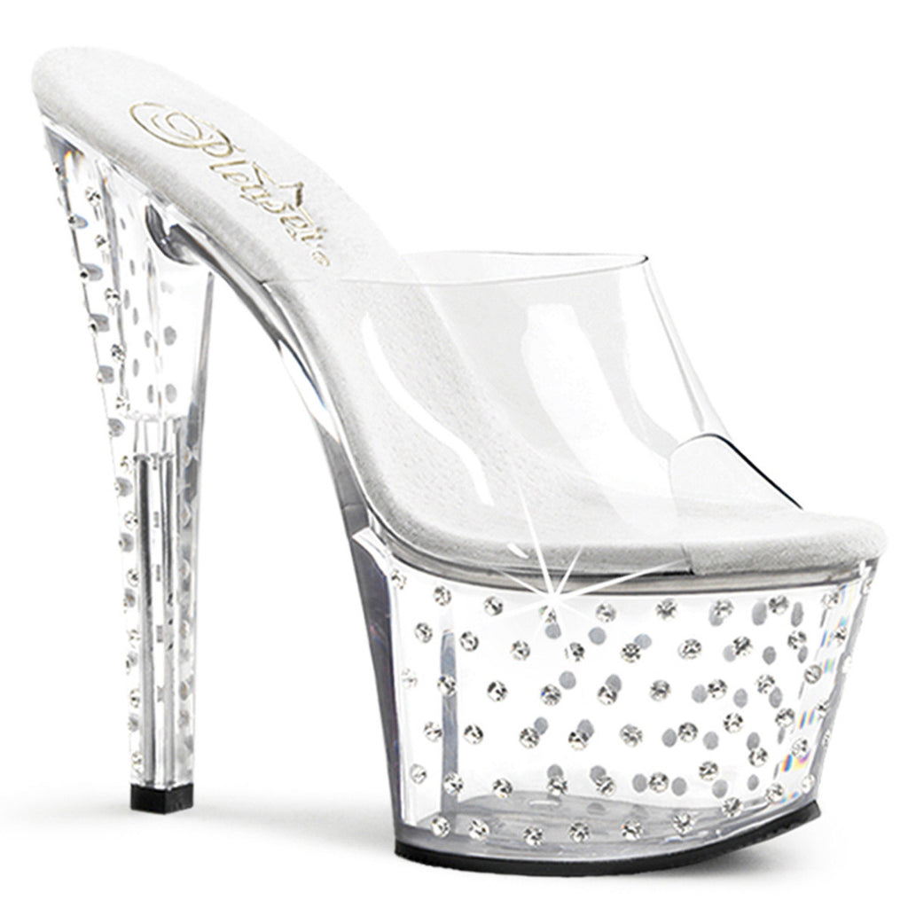 Rhinestone Platform Stiletto Slide Mules Stripper High Heels Shoes Pleaser Pleaser STARDUST/701