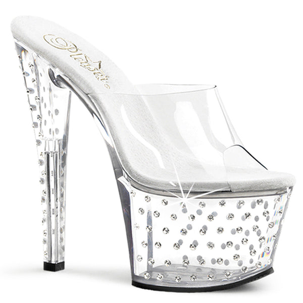 Rhinestone Platform Stiletto Slide Mules Stripper High Heels Shoes Pleaser Pleaser STARDUST/701