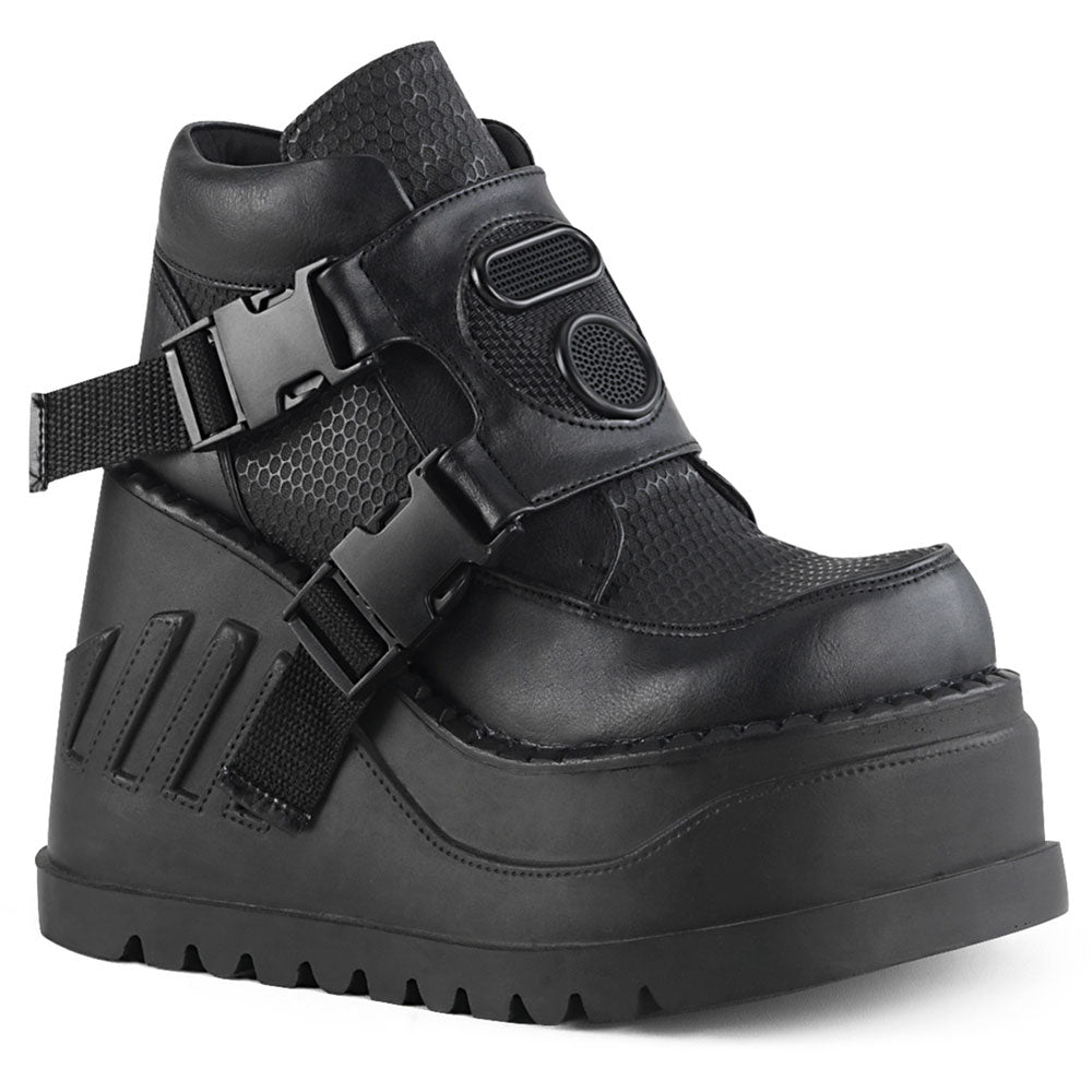4" Wedge Pf Bootie W/Snap Buckle Detail Pleaser Demonia STOMP/15 Main image