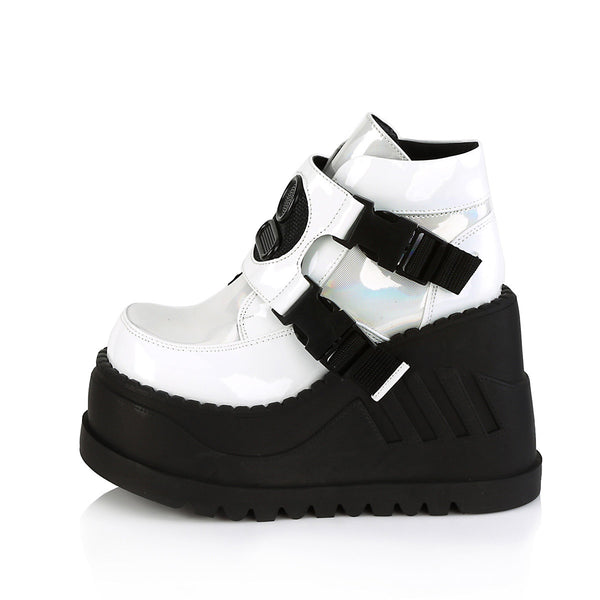 4" Wedge PF Bootie w/Snap Buckle Detail Pleaser Demonia STOMP/15