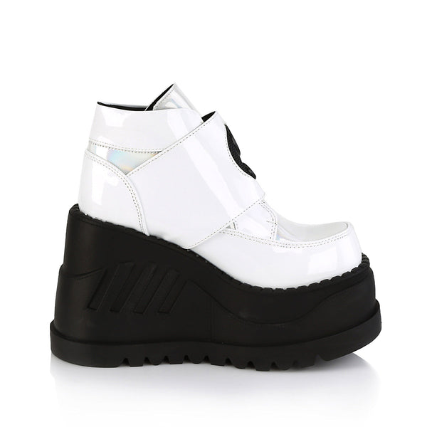 4" Wedge PF Bootie w/Snap Buckle Detail Pleaser Demonia STOMP/15