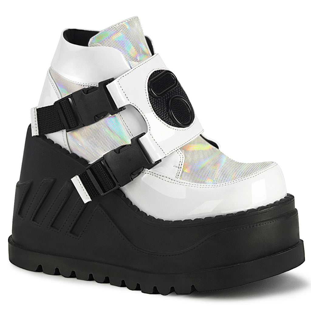 4" Wedge PF Bootie w/Snap Buckle Detail Pleaser Demonia STOMP/15