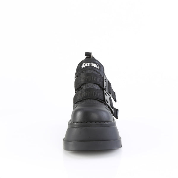 4 3/4" Wedge Pf Lace-Up Shoe W/ Hook-N-Loop Straps Pleaser Demonia STOMP/28