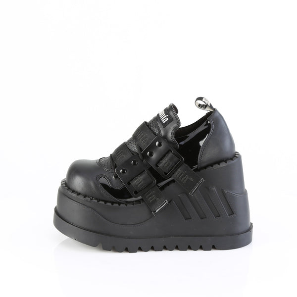 4 3/4" Wedge Pf Lace-Up Shoe W/ Hook-N-Loop Straps Pleaser Demonia STOMP/28