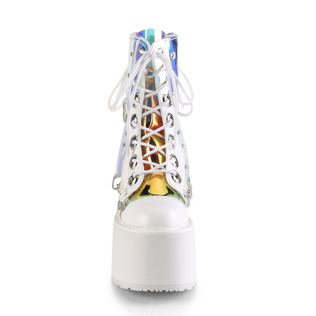 5 1/2" PF Lace-Up Ankle Boot w/ PVC Harnesss, Side Zip Pleaser Demonia SWING/115