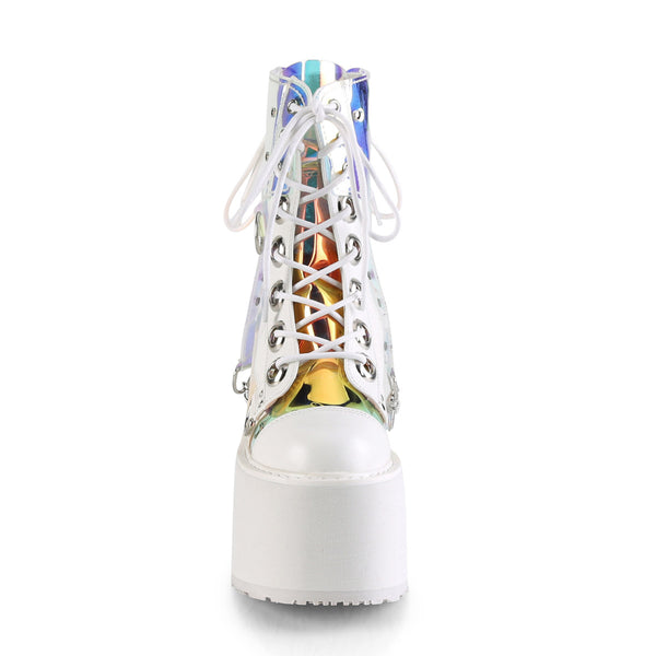 5 1/2" PF Lace-Up Ankle Boot w/ PVC Harnesss, Side Zip Pleaser Demonia SWING/115