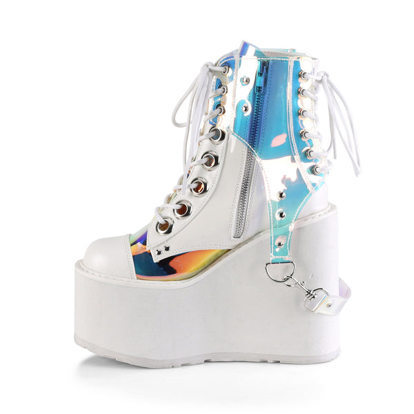 5 1/2" PF Lace-Up Ankle Boot w/ PVC Harnesss, Side Zip Pleaser Demonia SWING/115
