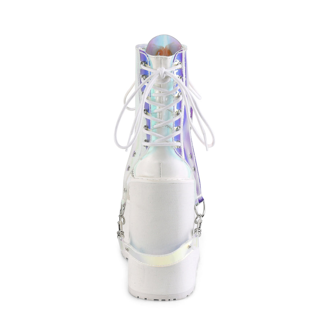 5 1/2" PF Lace-Up Ankle Boot w/ PVC Harnesss, Side Zip Pleaser Demonia SWING/115