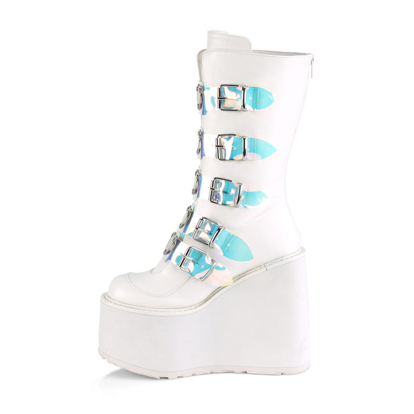 5 1/2" PF Mid-Calf Boot w/ 5 Buckle Straps, Back Metal Zip Pleaser Demonia SWING/230