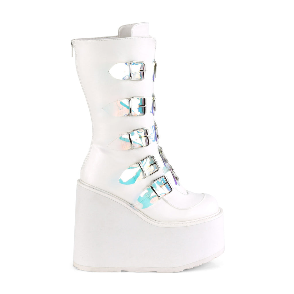 5 1/2" PF Mid-Calf Boot w/ 5 Buckle Straps, Back Metal Zip Pleaser Demonia SWING/230