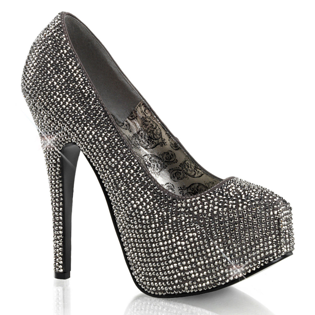 Sexy Hidden Platform Rhinestone Stiletto Pumps High Heels Shoes Pleaser Bordello TEEZE/06R