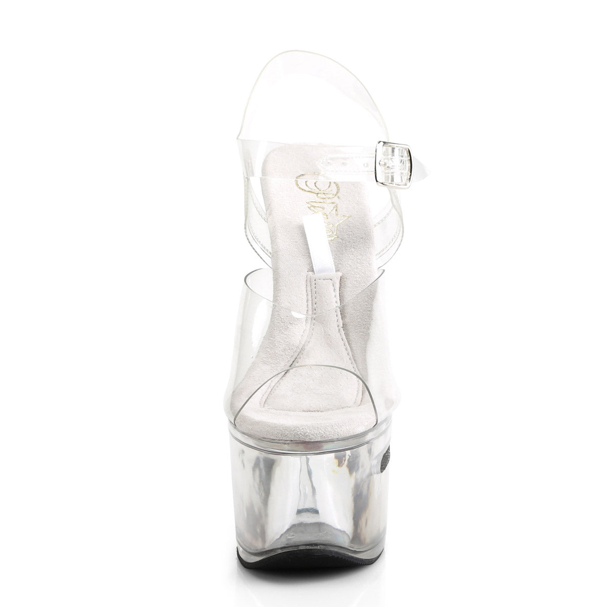 Pleaser Tip Jar Platform Stiletto Sandals with Clear Ankle Strap for Women Secondary image