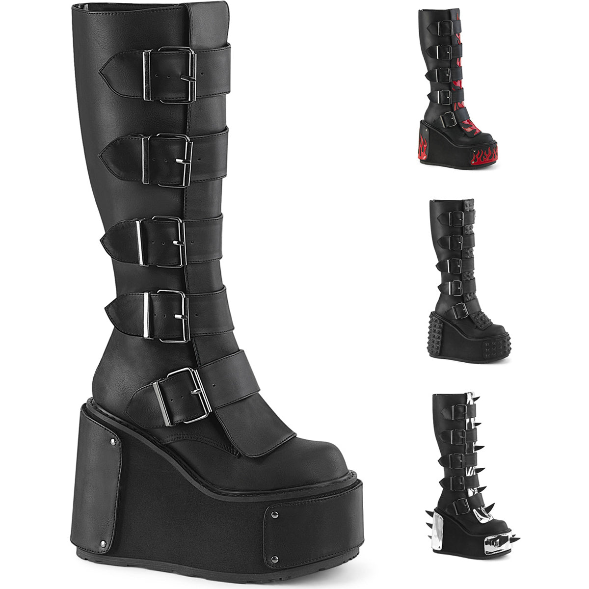 5 1/2" Wedge Pf Boot W/ Interchangeable Panels, Back Zip Pleaser Demonia TRANSFORMER/800 Main image