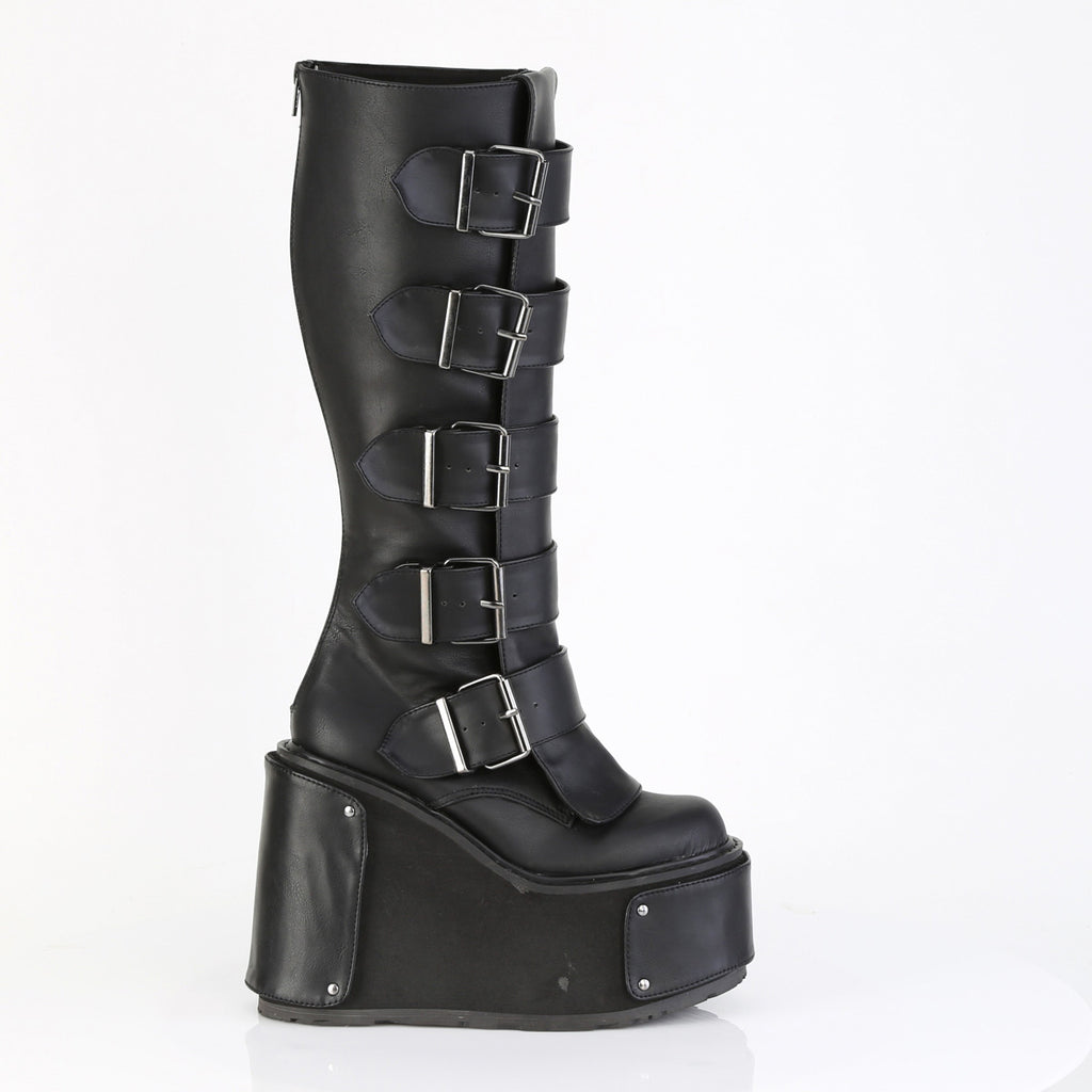 5 1/2" Wedge Pf Boot W/ Interchangeable Panels, Back Zip Pleaser Demonia TRANSFORMER/800