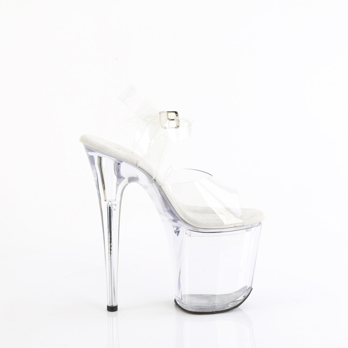 8" Heel, 4" Pf Ankle Strap Sandal W/Accessible Compartment Pleaser Pleaser TREASURE/808FLA