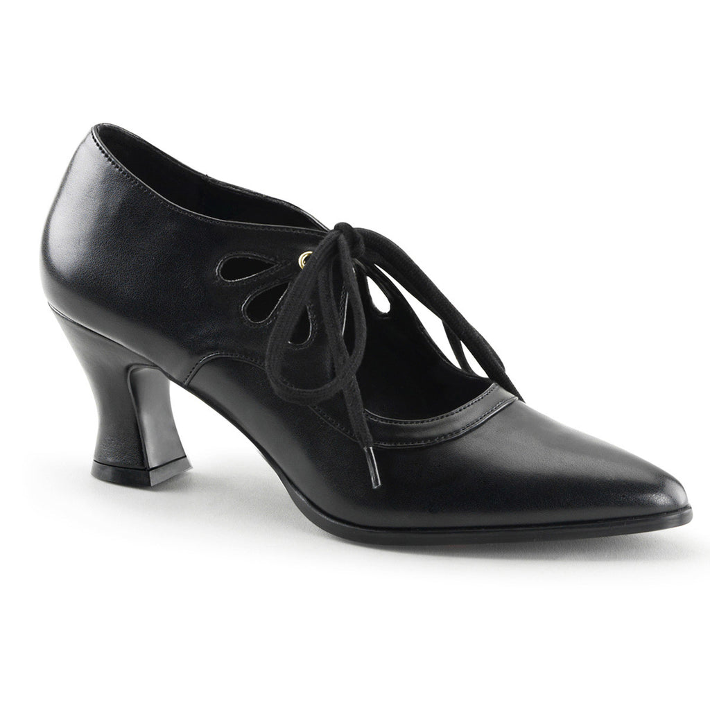 Sexy Victorian Style Lace Up Pointed Toe Pumps Kitten Heels Shoes Pleaser Funtasma VICTORIAN/03