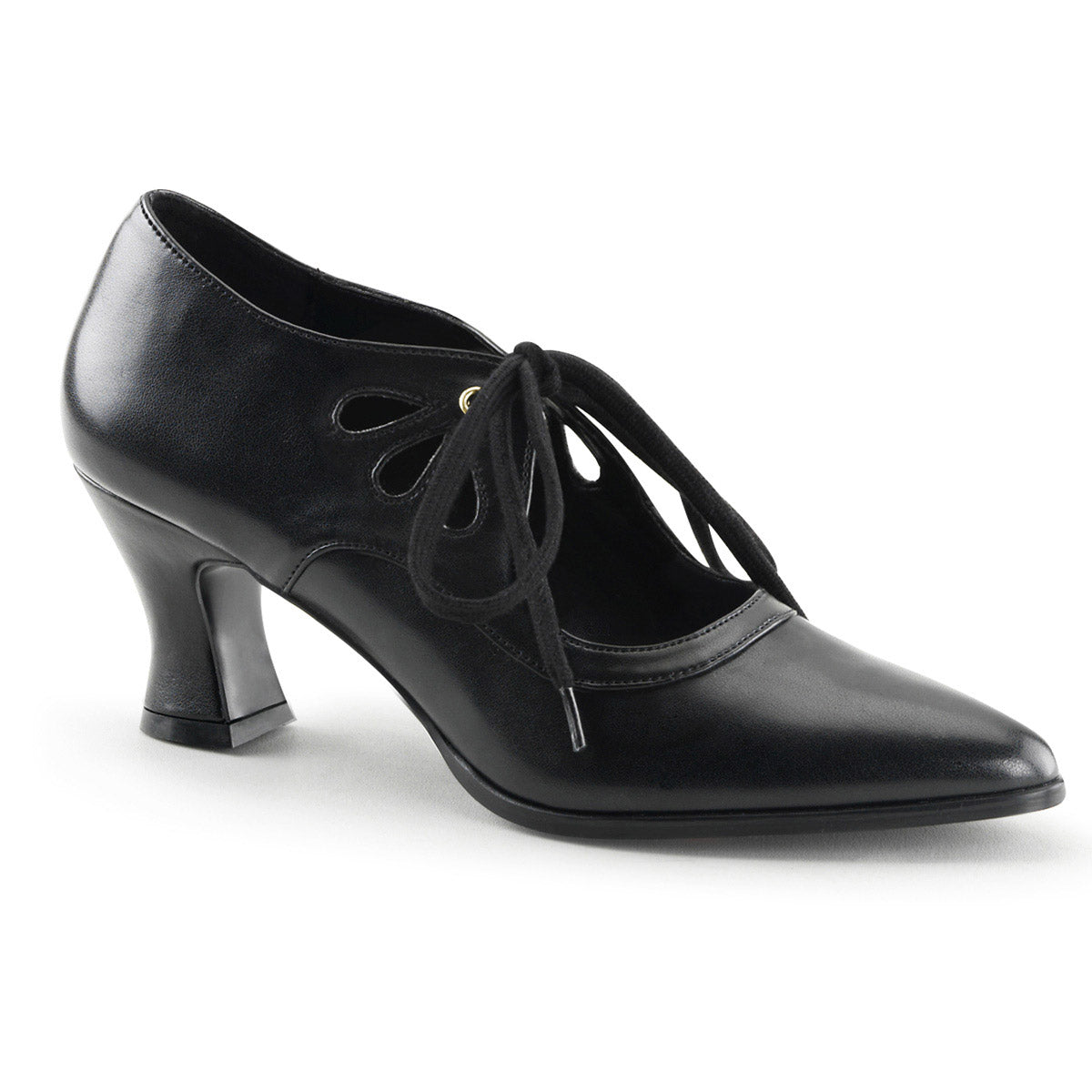 Sexy Victorian Style Lace Up Pointed Toe Pumps Kitten Heels Shoes Pleaser Funtasma VICTORIAN/03