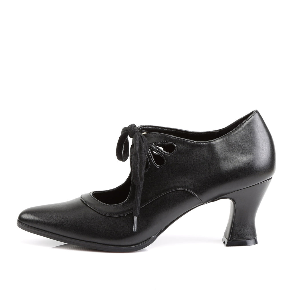 Sexy Victorian Style Lace Up Pointed Toe Pumps Kitten Heels Shoes Pleaser Funtasma VICTORIAN/03