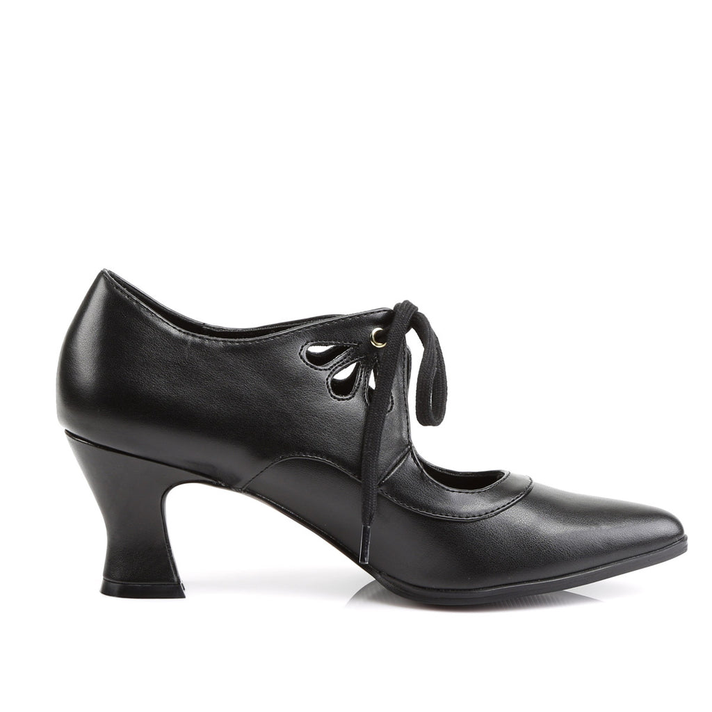 Sexy Victorian Style Lace Up Pointed Toe Pumps Kitten Heels Shoes Pleaser Funtasma VICTORIAN/03
