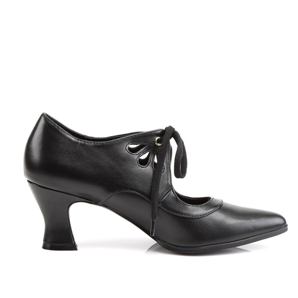 Sexy Victorian Style Lace Up Pointed Toe Pumps Kitten Heels Shoes Pleaser Funtasma VICTORIAN/03