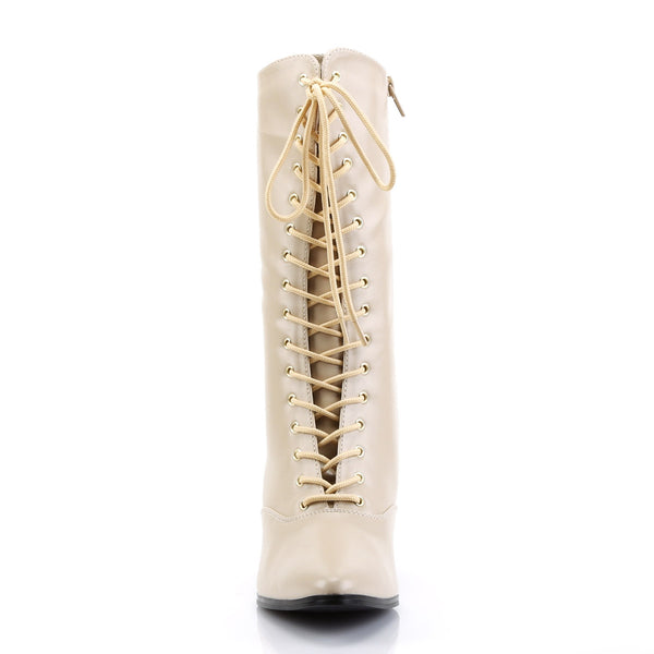 Sexy Pointed Toe Lace Up Mid Calf Booties Kitten Heel Boots Shoes Pleaser Funtasma VICTORIAN/120