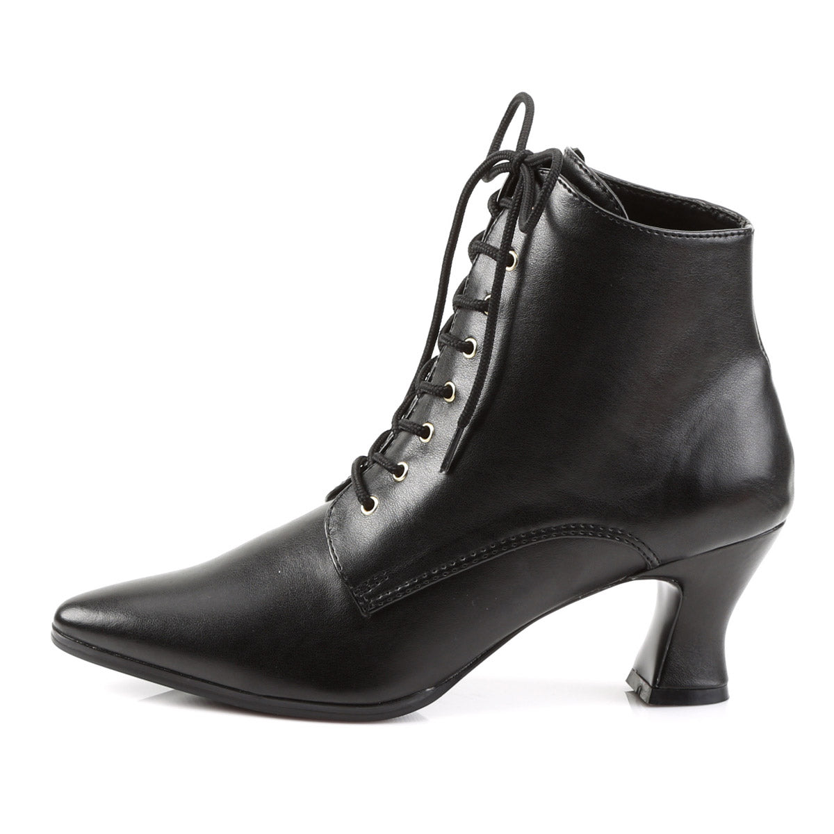Sexy Lace Up Pointed Toe Ankle Booties Kitten Heel Boots Shoes Pleaser Funtasma VICTORIAN/35