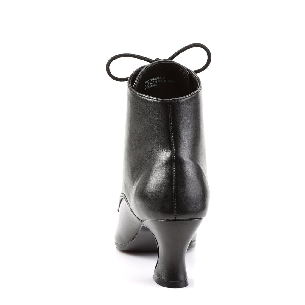 Sexy Lace Up Pointed Toe Ankle Booties Kitten Heel Boots Shoes Pleaser Funtasma VICTORIAN/35