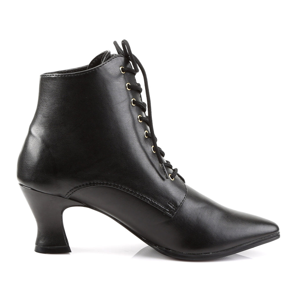 Sexy Lace Up Pointed Toe Ankle Booties Kitten Heel Boots Shoes Pleaser Funtasma VICTORIAN/35