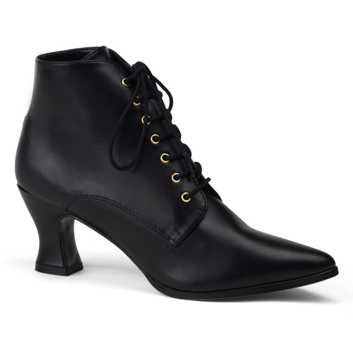 Sexy Lace Up Pointed Toe Ankle Booties Kitten Heel Boots Shoes Pleaser Funtasma VICTORIAN/35 Main image