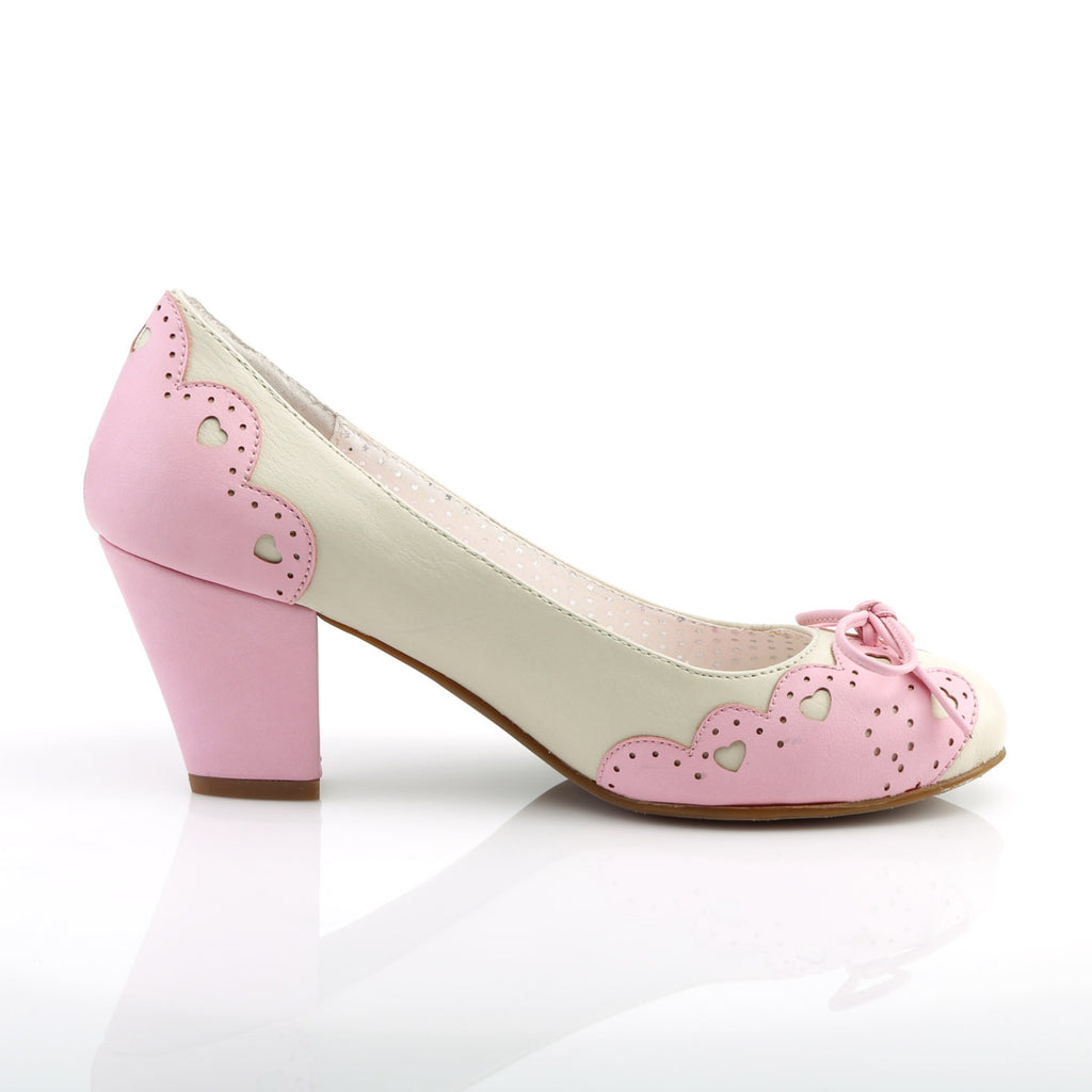 2 1/2" Cuben Heel Pump W/ Bow at Toe Pleaser Pin Up Couture WIGGLE/17