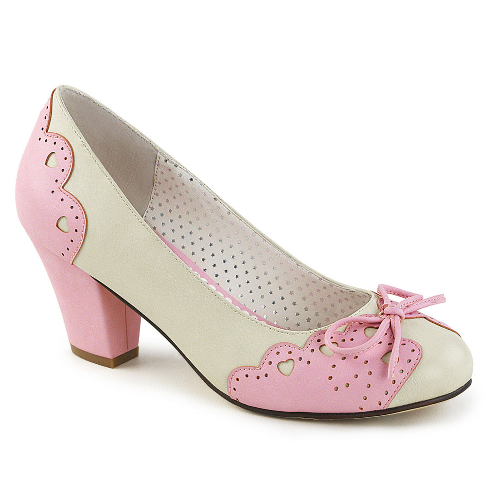 2 1/2" Cuben Heel Pump W/ Bow at Toe Pleaser Pin Up Couture WIGGLE/17
