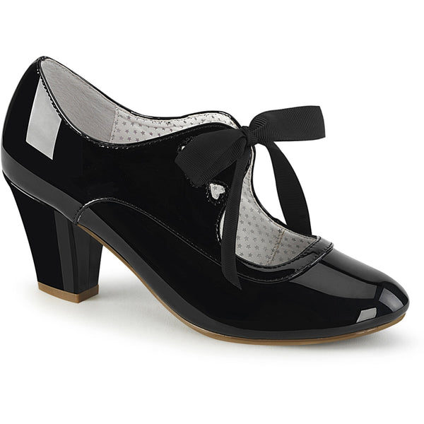 2 1/2" Cuben Heel Mary Jane Pump W/ribbon Tie Pleaser Pin Up Couture WIGGLE/32