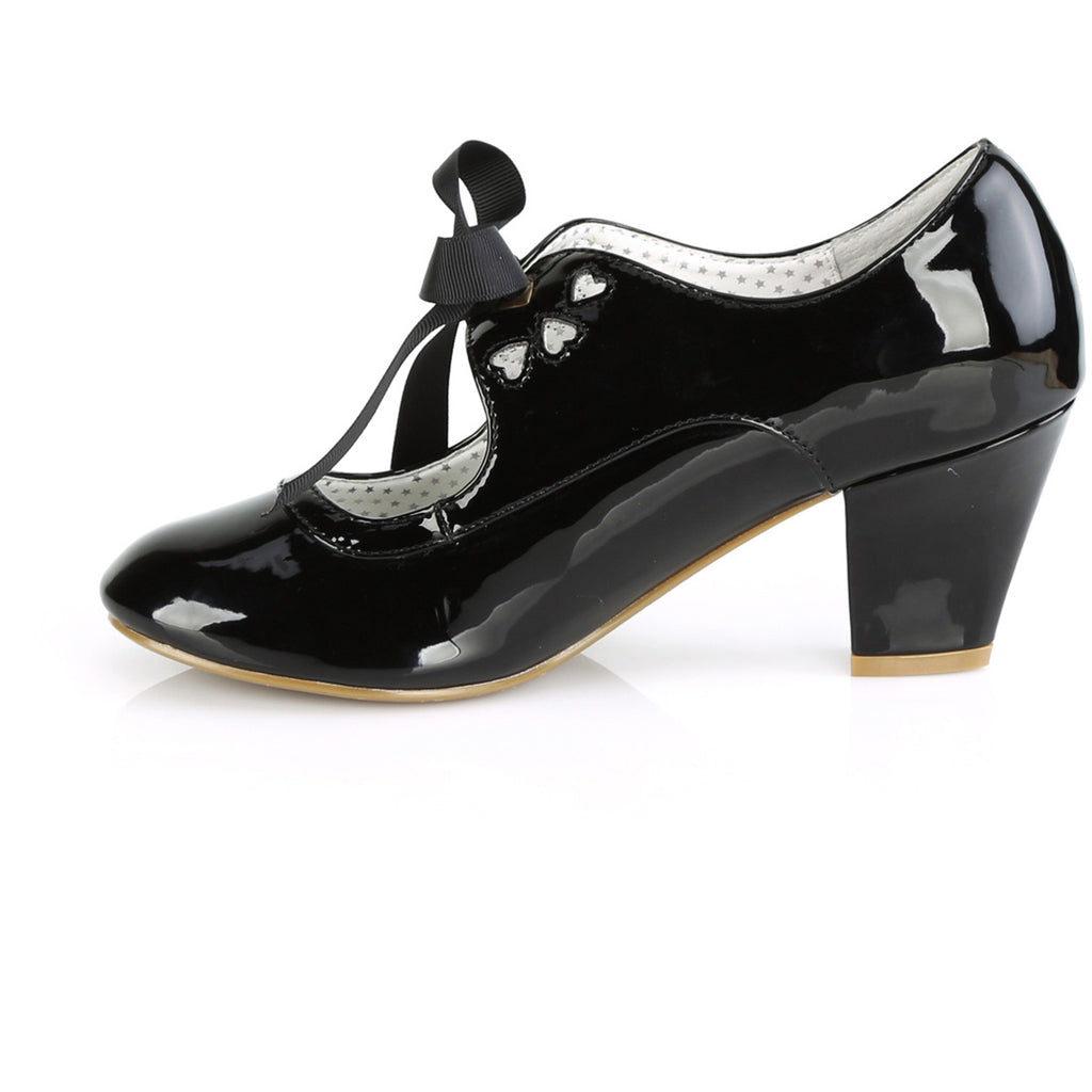 2 1/2" Cuben Heel Mary Jane Pump W/ribbon Tie Pleaser Pin Up Couture WIGGLE/32
