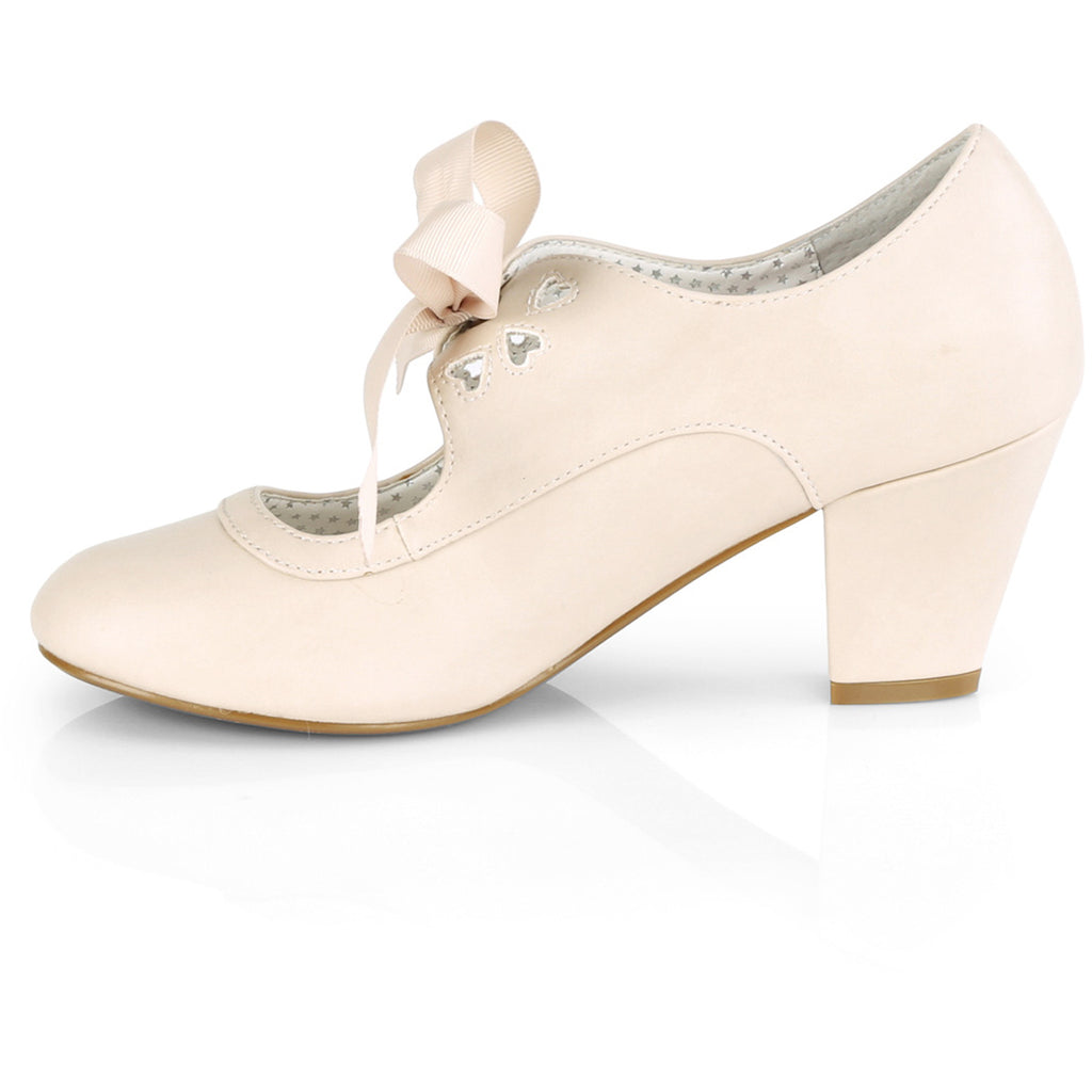2 1/2" Cuben Heel Mary Jane Pump W/ribbon Tie Pleaser Pin Up Couture WIGGLE/32