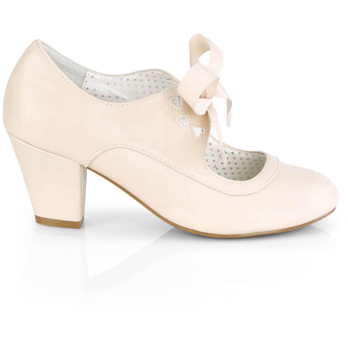 2 1/2" Cuben Heel Mary Jane Pump W/ribbon Tie Pleaser Pin Up Couture WIGGLE/32