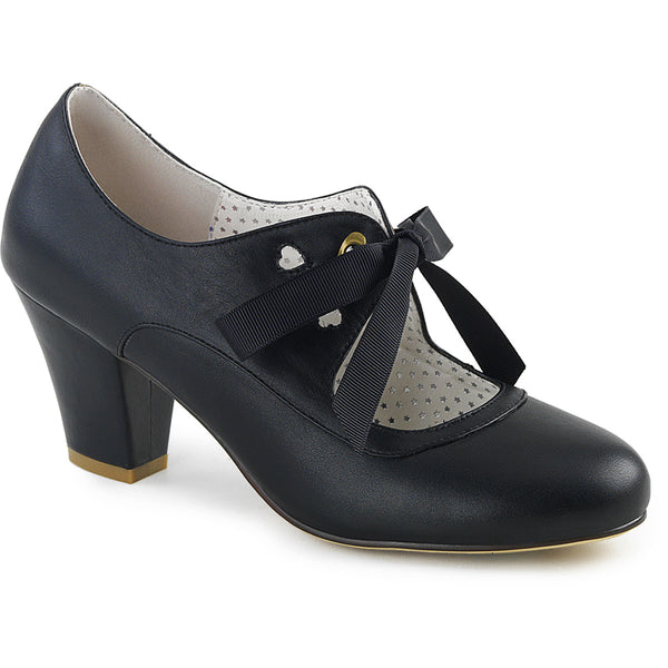 2 1/2" Cuben Heel Mary Jane Pump W/ Ribbon Tie Pleaser Pin Up Couture WIGGLE/32