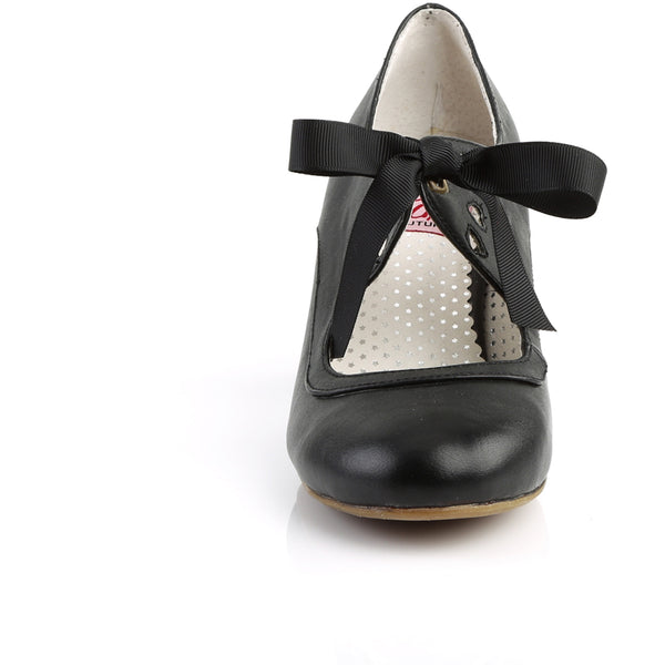 2 1/2" Cuben Heel Mary Jane Pump W/ Ribbon Tie Pleaser Pin Up Couture WIGGLE/32