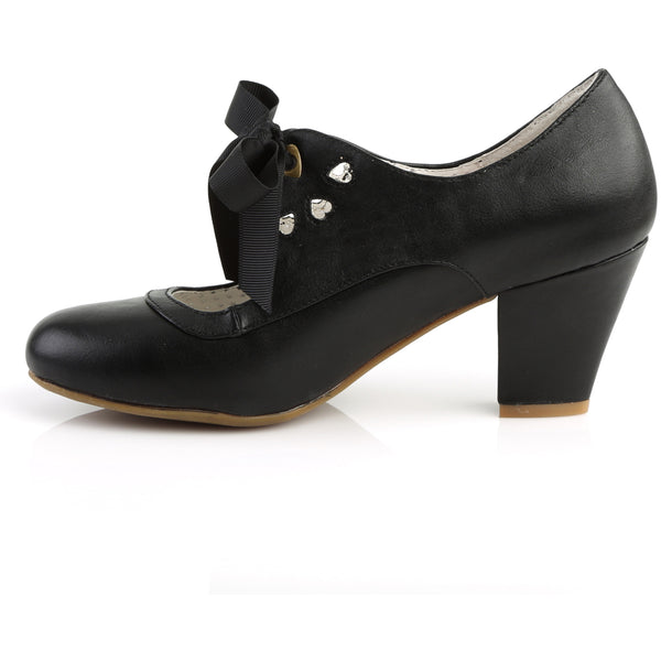 2 1/2" Cuben Heel Mary Jane Pump W/ Ribbon Tie Pleaser Pin Up Couture WIGGLE/32