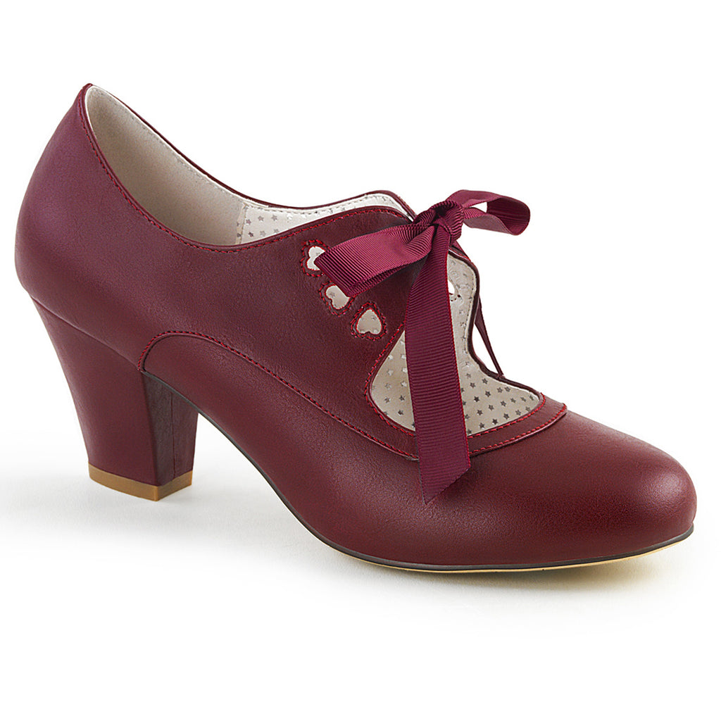 2 1/2" Cuben Heel Mary Jane Pump W/ Ribbon Tie Pleaser Pin Up Couture WIGGLE/32